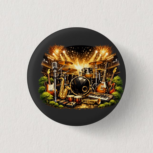 Musical Equipment 1 Inch Round Button (Front)