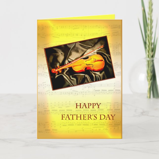 Musical Father's day card with a violin (Front)