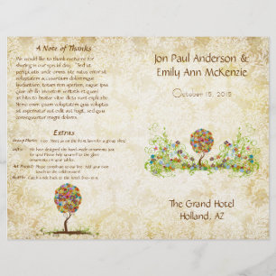 Musical Flower Tree Wedding Program