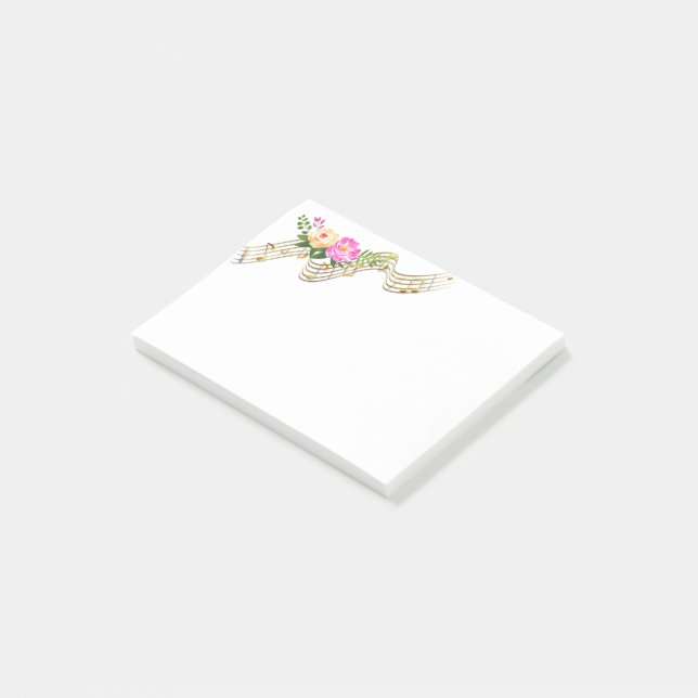 Musical Flowers Post-it Notes (Angled)