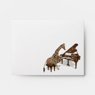 Musical Giraffe Plays Grand Piano Envelope