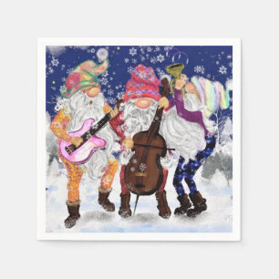 Musical Gnome Christmas Napkins