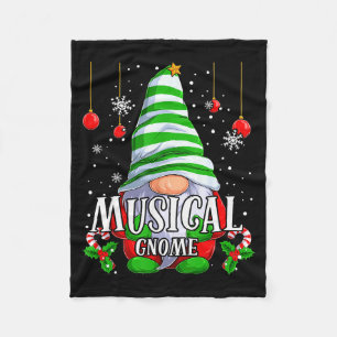 Musical Gnome Christmas Pajamas Matching Family Gr Fleece Blanket