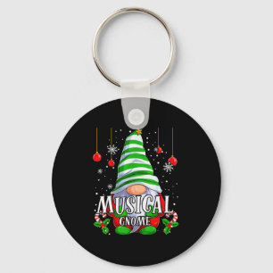 Musical Gnome Christmas Pajamas Matching Family Gr Keychain