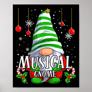 Musical Gnome Christmas Pajamas Matching Family Gr Poster