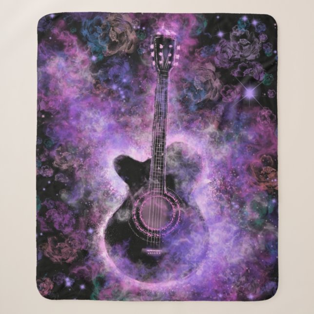 Musical Guitar Sherpa Blanket (Front)