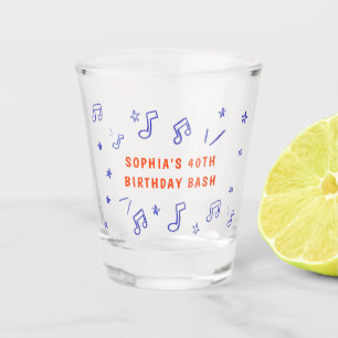 Musical Hand-Drawn Illustrations 40th Birthday Shot Glass
