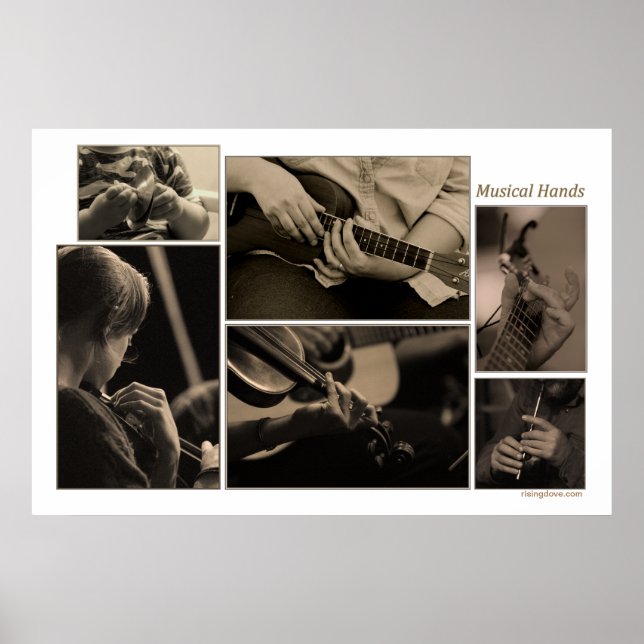 Musical Hands Montage by Miriam A Kilmer Poster (Front)