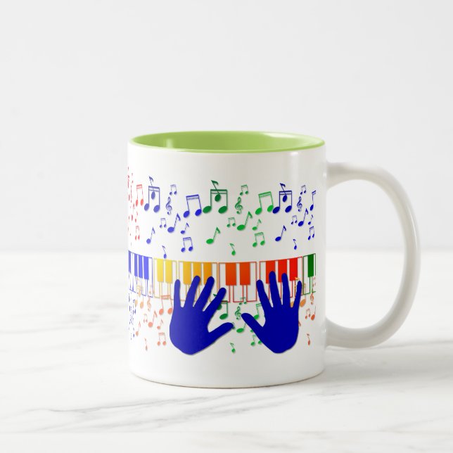 Musical Hands Two-Tone Coffee Mug (Right)