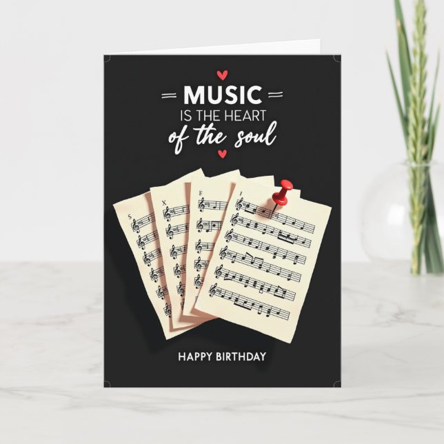 Musical Heart Birthday Card (Front)