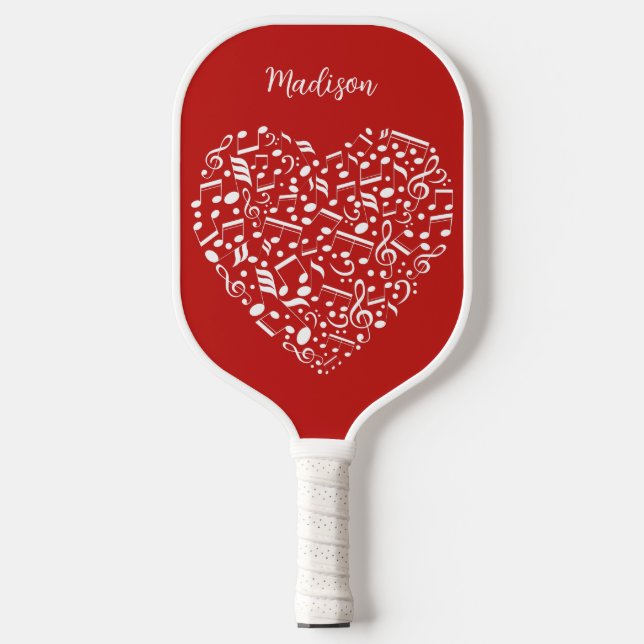 Musical Heart custom name & colour Pickleball Paddle (Front)