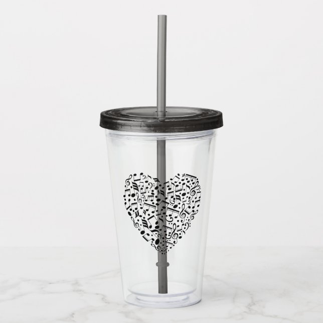 Musical Heart custom text tumblers (Front)