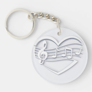 Musical heart keychain
