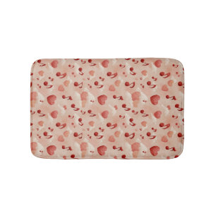 Musical Hearts and Clouds Valentines Pattern Bath Mat