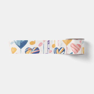 Musical hearts ribbon satin ribbon