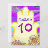 Musical Hemsa Bar Bat Mitzvah Table Seating Number