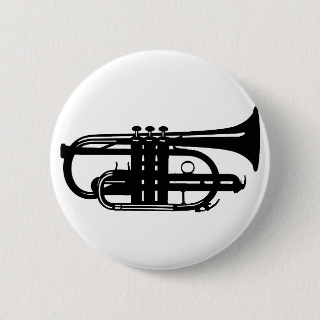 Musical instrument cornet - Musicians 2 Inch Round Button (Front)