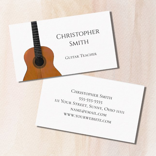 Musical Instrument Guitar Lessons Business Card (Creator Uploaded)