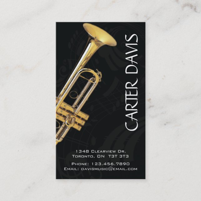 Musical Instrument - Trumpet Business Card (Front)