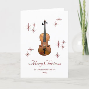 Musical Instrument Violin Festive Christmas Holiday Card