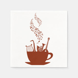 Musical Instruments And Notes Paper Napkins