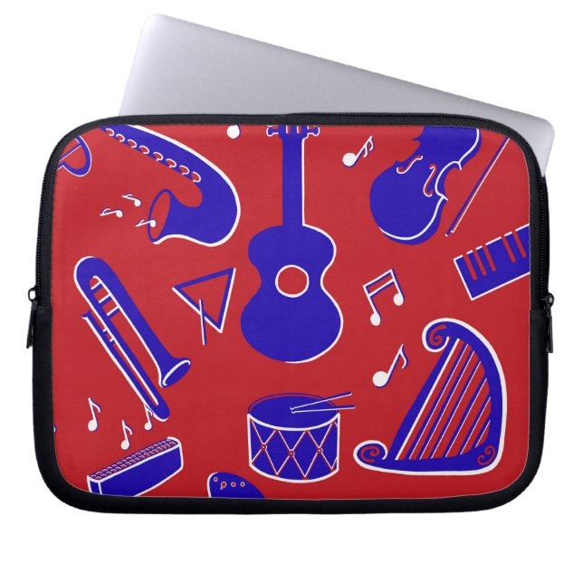 Musical Instruments Bluetooth Speaker Laptop Sleeve (Front)