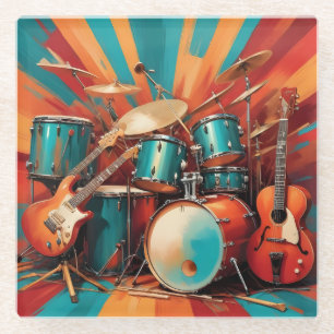 Musical Instruments Glass Coaster