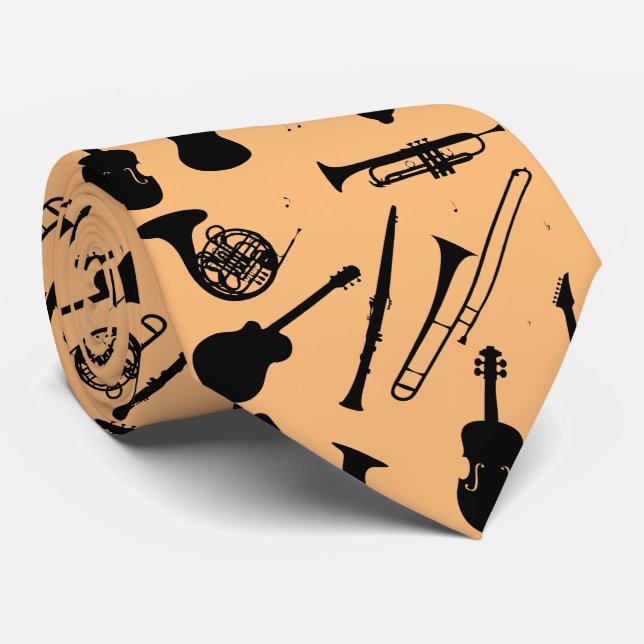 Musical Instruments Men's Neck Tie (Rolled)