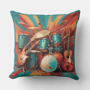 Musical Instruments Outdoor Pillow