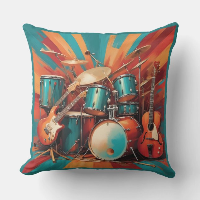 Musical Instruments Outdoor Pillow (Front)