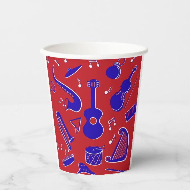 Musical Instruments Paper Cups (Front)