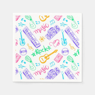 Musical Instruments Paper Napkins, Music Party Napkin