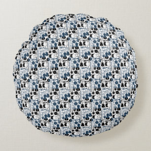 Musical instruments pattern design 2 tones  round pillow