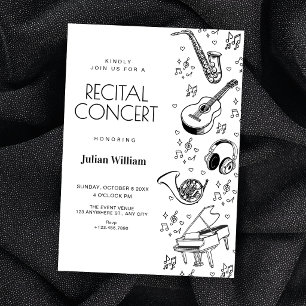 Musical instruments recital concert invitation