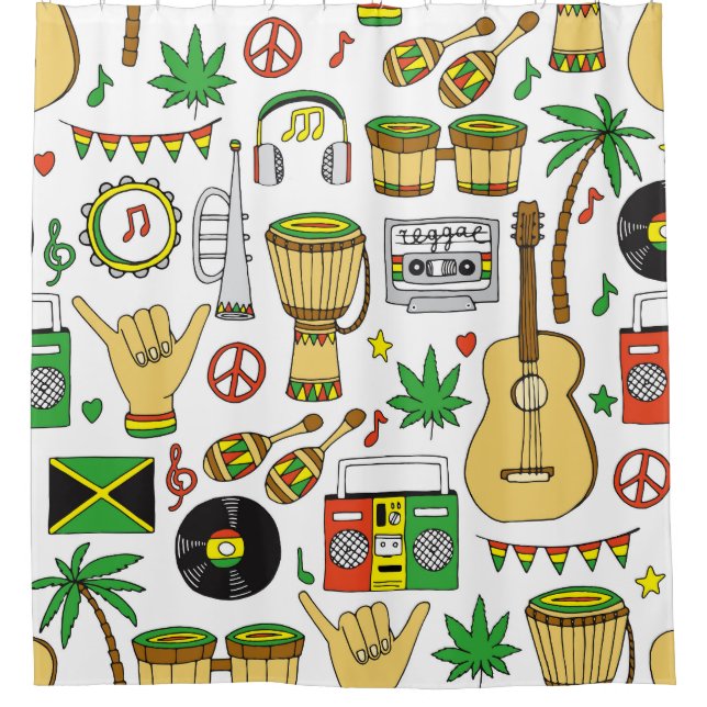 Musical Instruments: Reggae Seamless Background (Front)