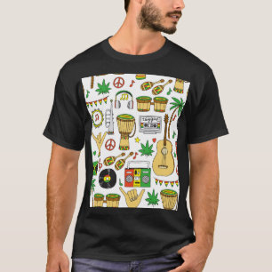 Musical Instruments: Reggae Seamless Background T-Shirt