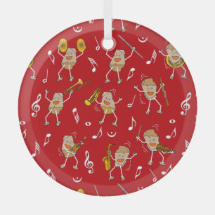 Musical Instruments Rock  Glass Ornament