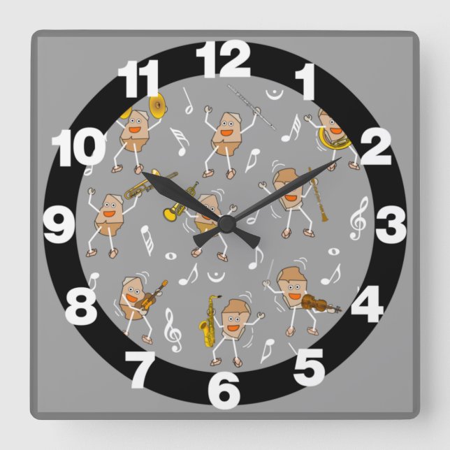 Musical Instruments Rock Large Clock (Front)