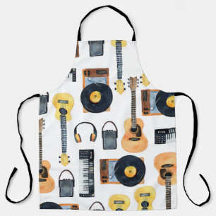 Musical Instruments: Seamless Watercolor Apron
