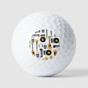 Musical Instruments: Seamless Watercolor Golf Balls