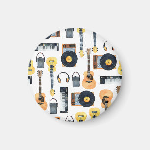 Musical Instruments: Seamless Watercolor Magnet