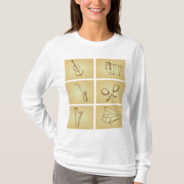 Musical Instruments Sketch T-Shirt (Front)