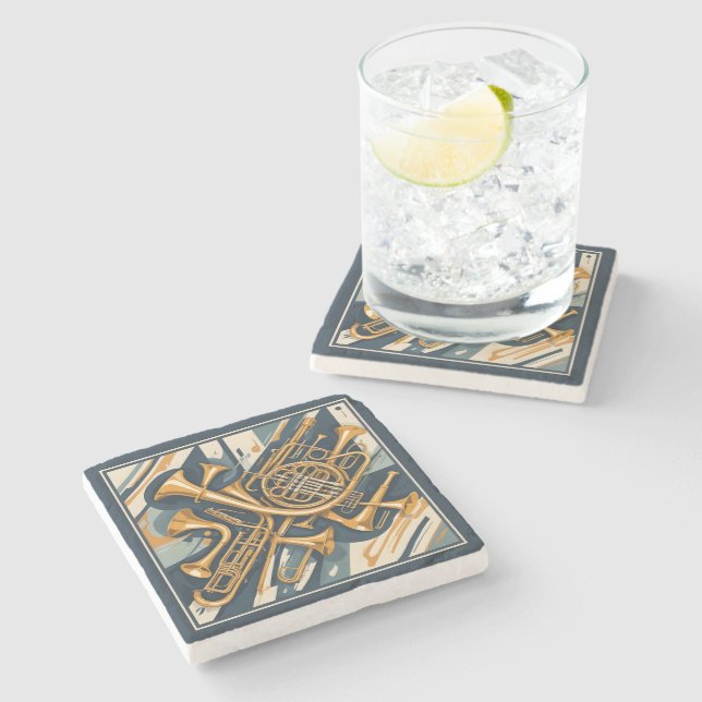 Musical Instruments Stone Coaster (Side)