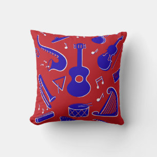 Musical Instruments Throw Pillow