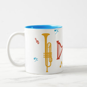 Musical Instruments Two-Tone Coffee Mug