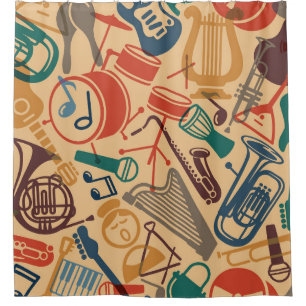 Musical Instruments Vintage Seamless Background