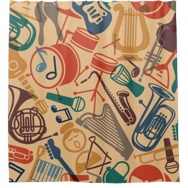 Musical Instruments Vintage Seamless Background (Front)