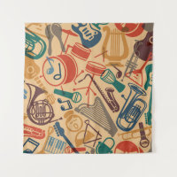 Musical Instruments Vintage Seamless Background