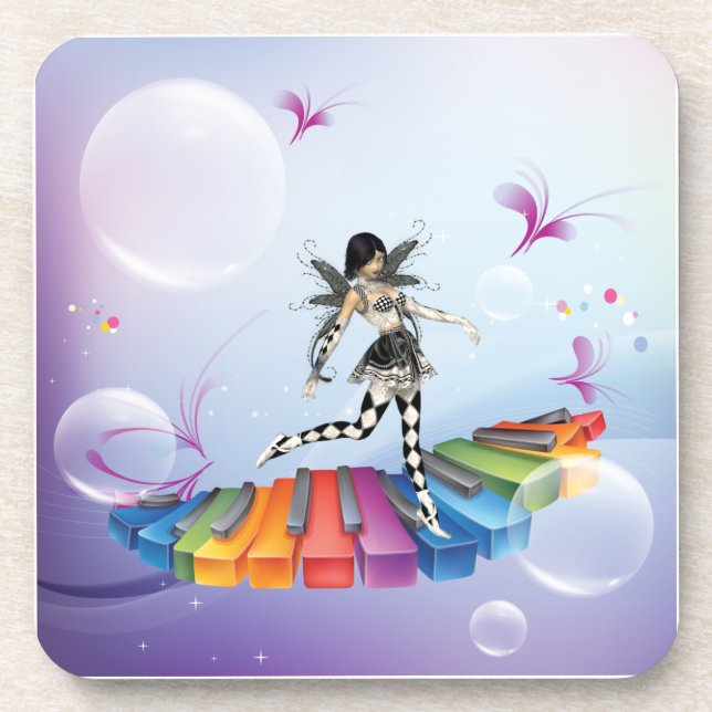 Musical Keyboard Faerie Coaster (Front)