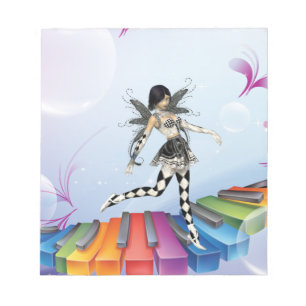 Musical Keyboard Faerie Notepad